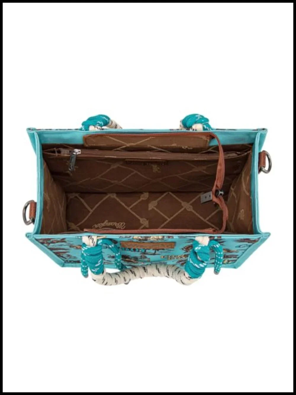 Canvas Tote Bag with Zipper - Western Crossbody Handbag with Adjustable Strap